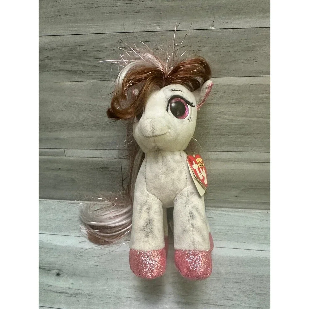 Ty The Beanie Cinnamon Gray and Pink Glitter Unicorn Plush toy